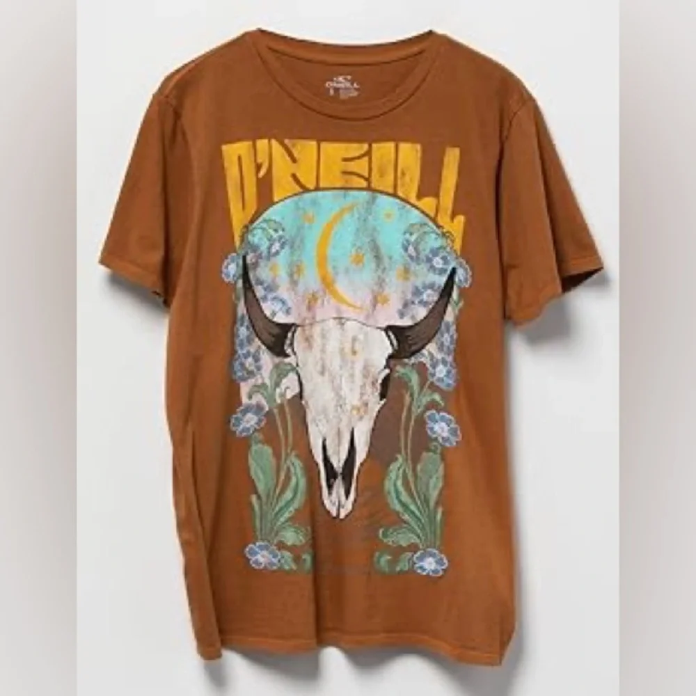 Boho Festival Southwest O'NEILL Crescent Canyon Oversized Graphic Tee Sz L EUC - Picture 1 of 6